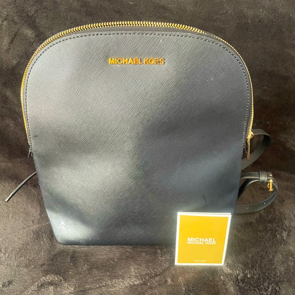 Michael Kors Large Black Cindy Saffiano Leather Backpack **AUTHENTIC**